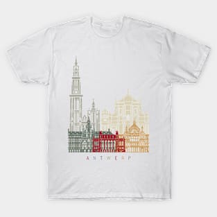 Antwerp skyline poster T-Shirt